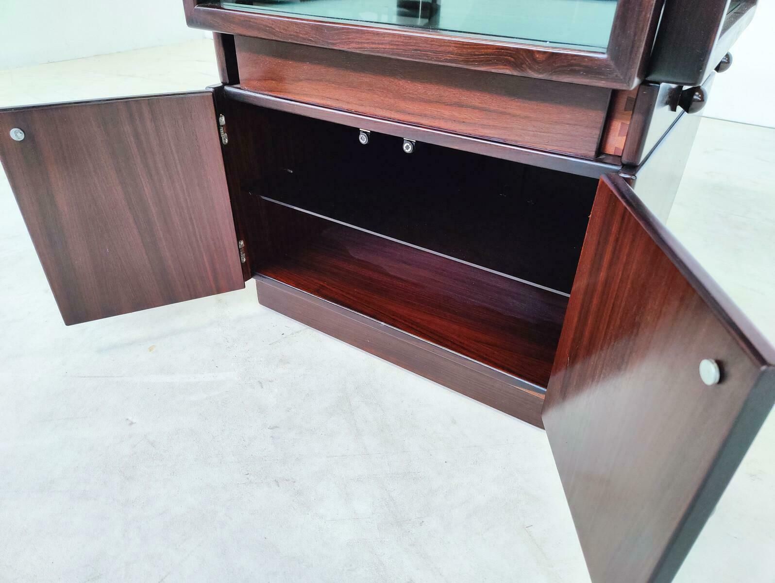 Mid Century Wooden Bar Cabinet On Wheels By Gianfranco Frattini For Bernini photo vinterior