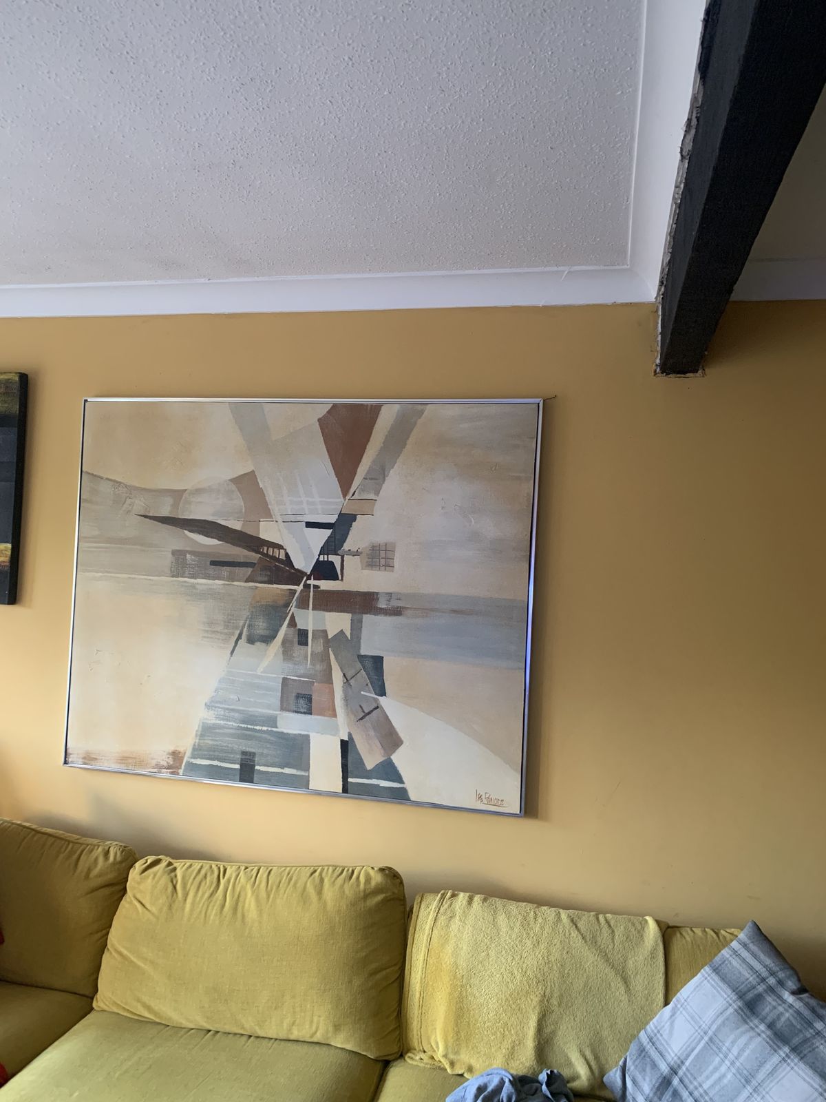 Large Oil On Canvas By Lee Reynolds ,Featuring A Contemporary Windmill. photo Art