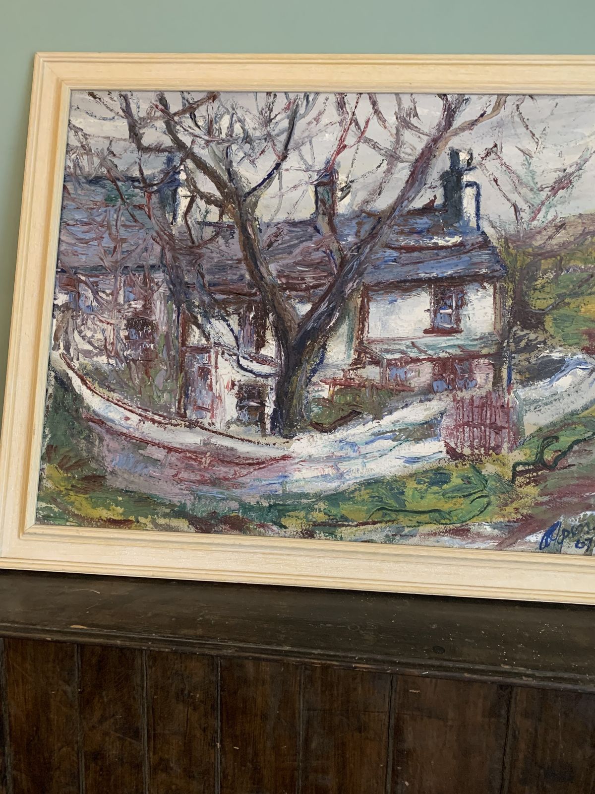 Oil On Canvas Of A Welsh Cottage Scheme ,Painted By An Artist From Haverfordwest . photo 675.0