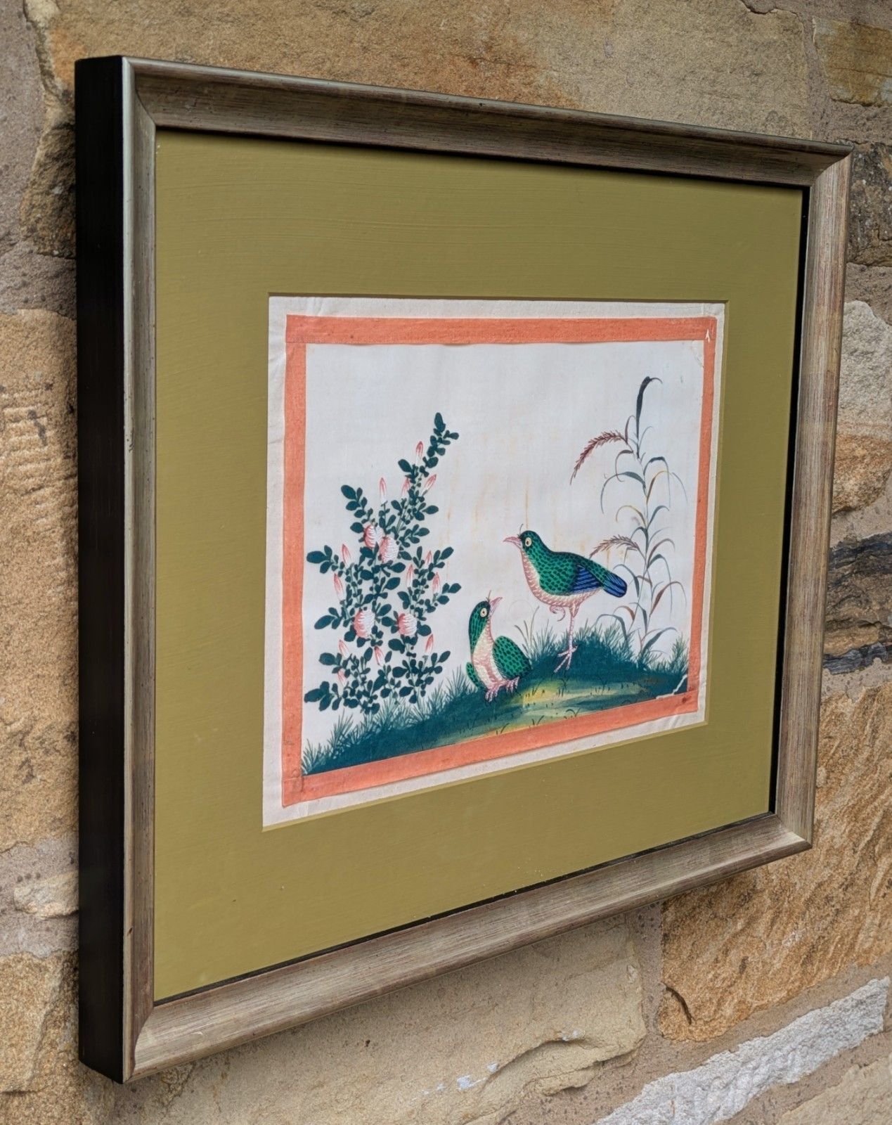 Antique Chinese Watercolour Painting Birds Among Branches photo Art