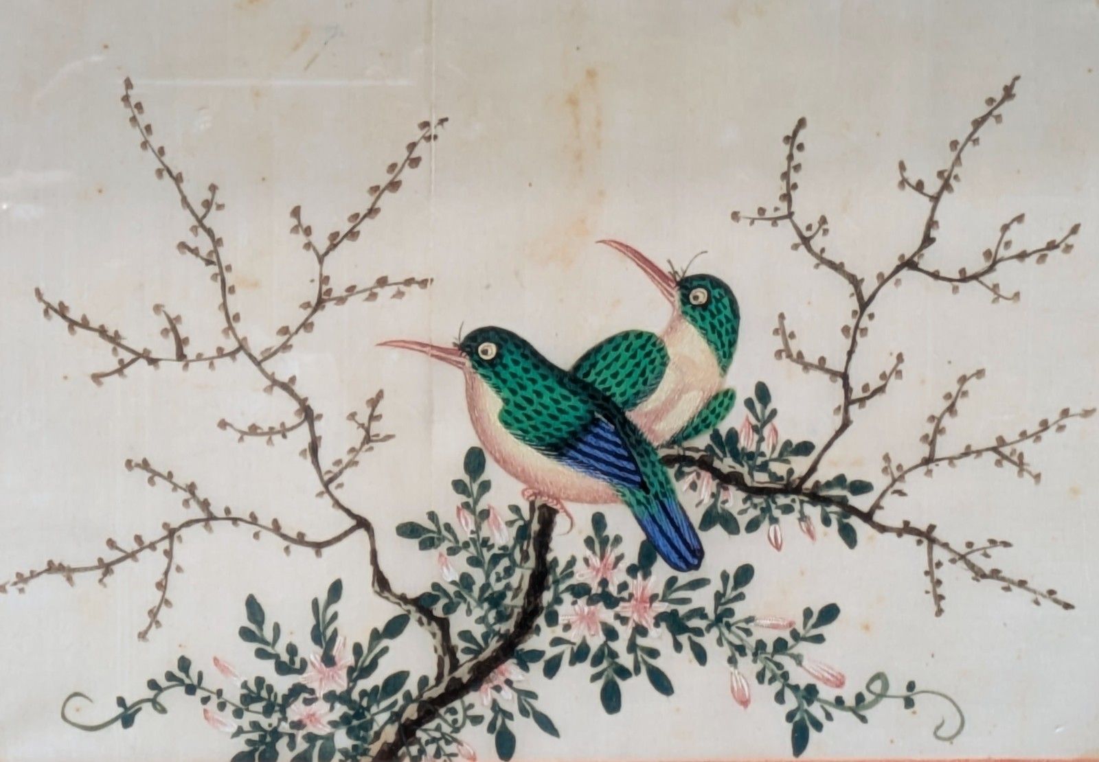 Antique Chinese Watercolour Painting Birds Among Branches photo 185.0