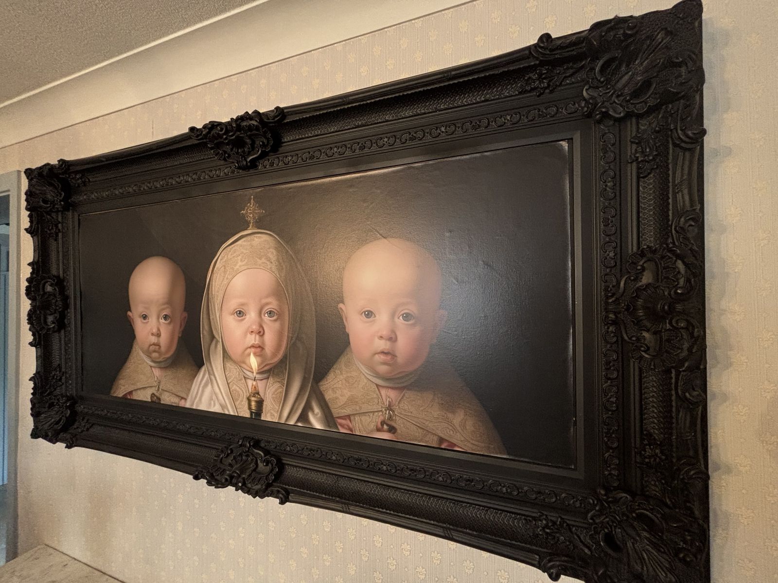 Very Large Unique Framed Picture In The Manner Of Vermeer