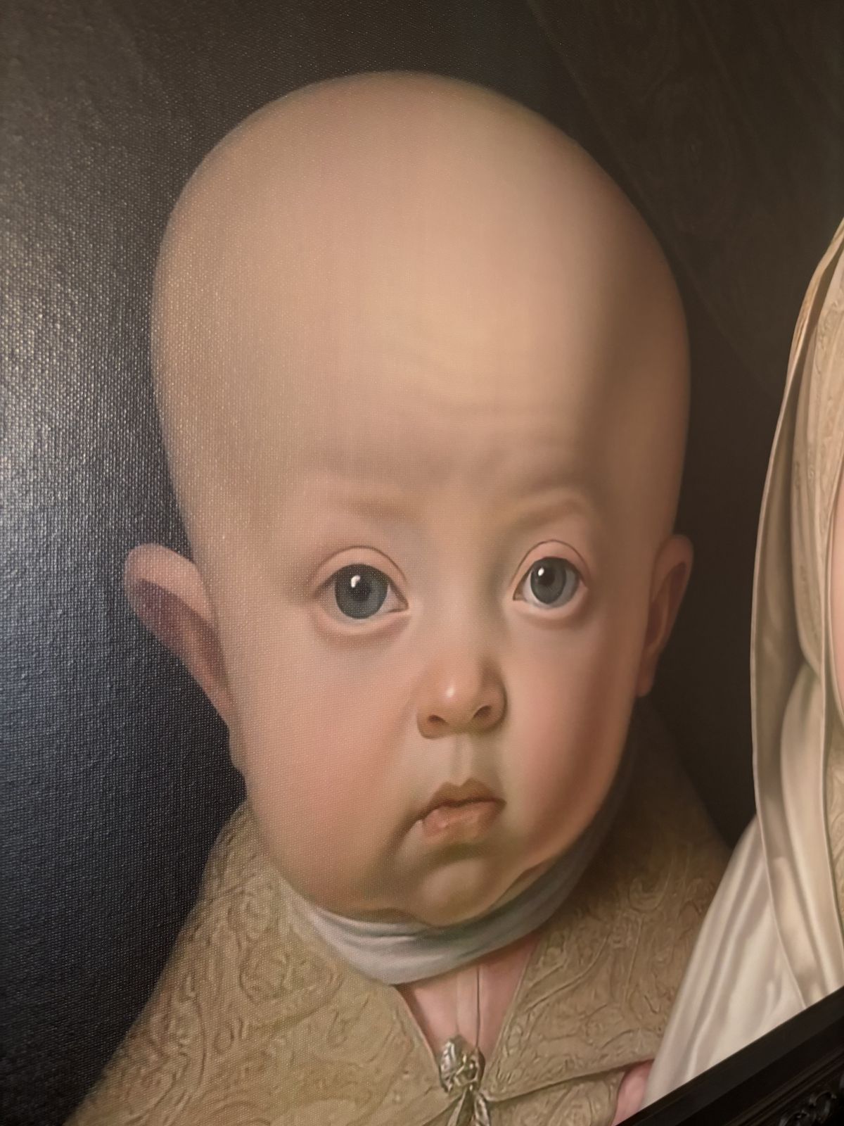 Very Large Unique Framed Picture In The Manner Of Vermeer photo for sale