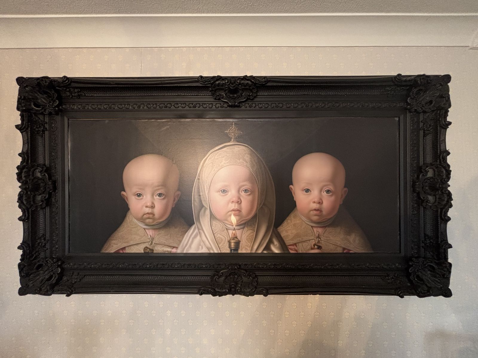 Very Large Unique Framed Picture In The Manner Of Vermeer photo Art