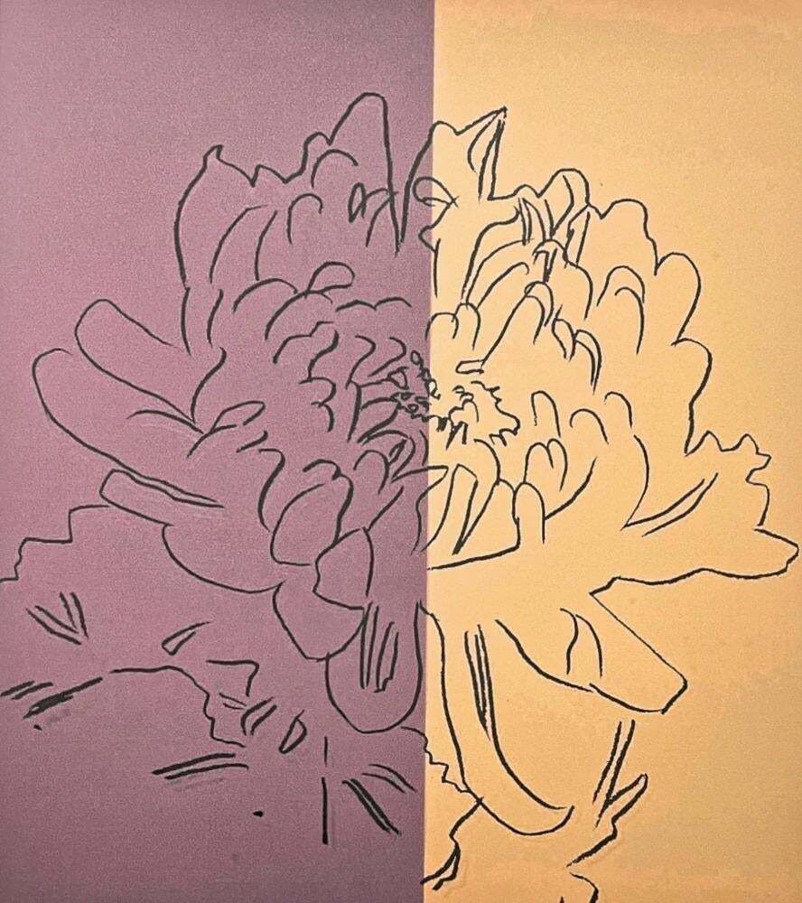 After Andy Warhol, Chrysanthemum Purple Beige, 1980s, Lithograph photo Art