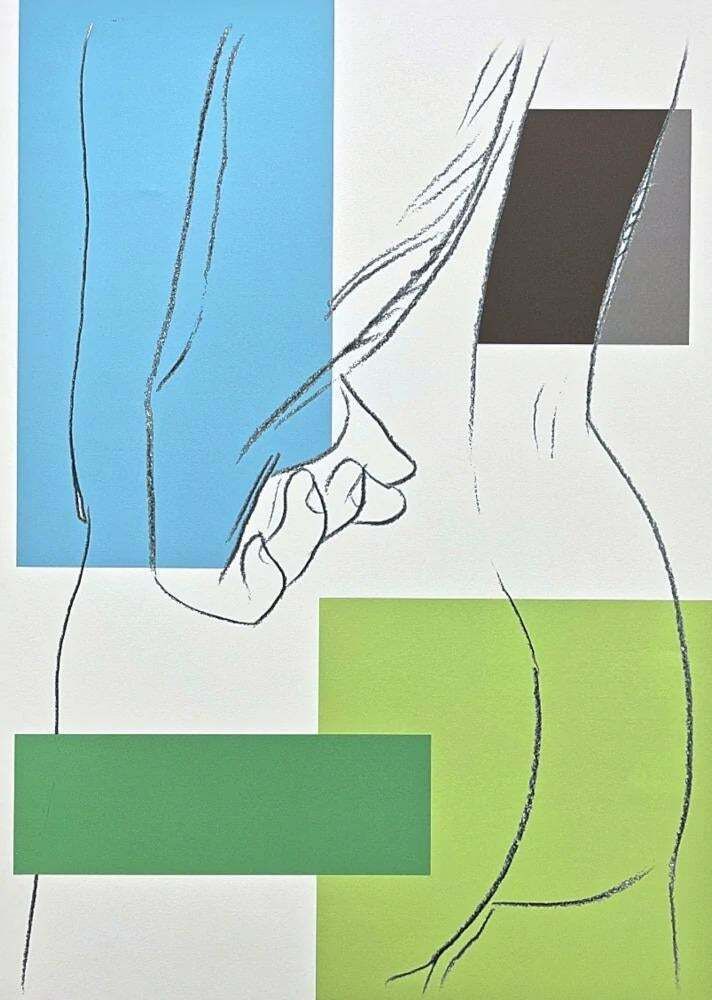 After Andy Warhol, Male Torso Green), 1980s, Lithograph photo furniture