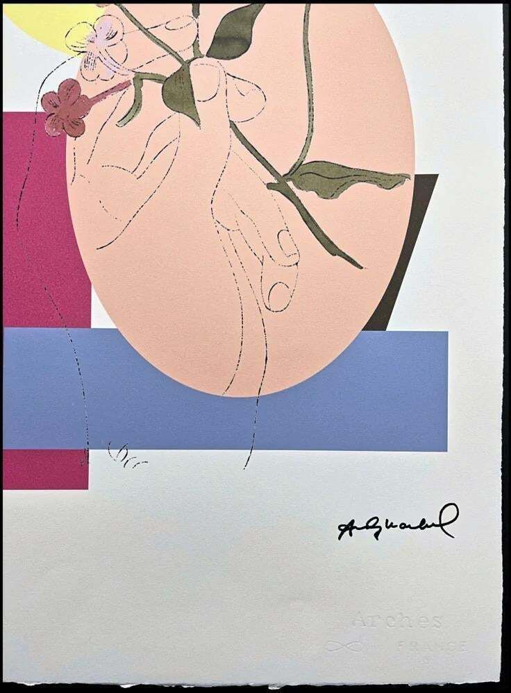 After Andy Warhol, Flowers In Hand, 1980s, Lithograph photo Art