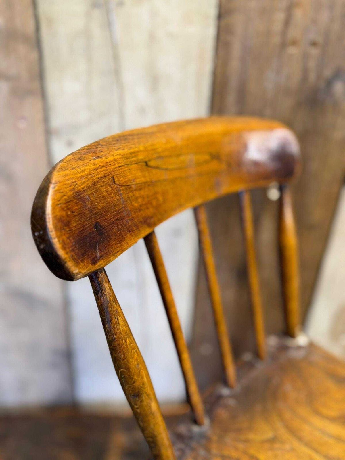 Antique Child’s Chair With Elm Seat – Nursery Book Display Plant Stand Chair B photo for sale