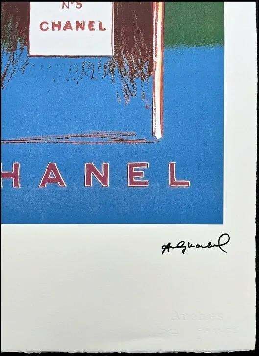 After Andy Warhol, Chanel Blue Green, 1980s, Lithograph photo furniture