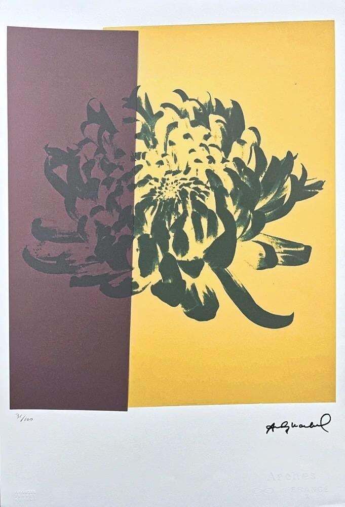 After Andy Warhol, Chrysanthemum Purple Yellow, 1980s, Lithograph