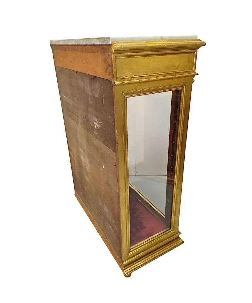 photo furniture A Very Rare And Unusual 19th Century Pair Of Giltwood Marble Top Pier Cabinets