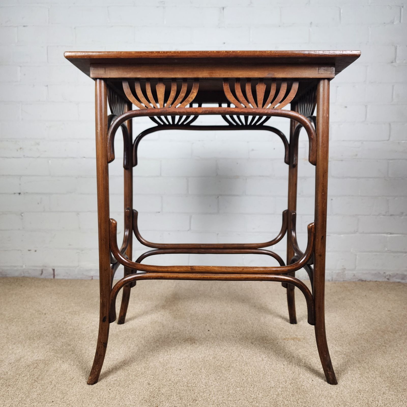 Fischel Side Table "Palmettes" Model Antique Art Nouveau Period photo furniture