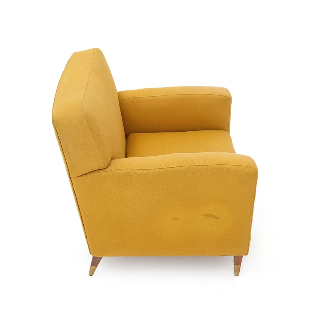 photo furniture Pair Of Yellow Fabric Armchairs, 1950s