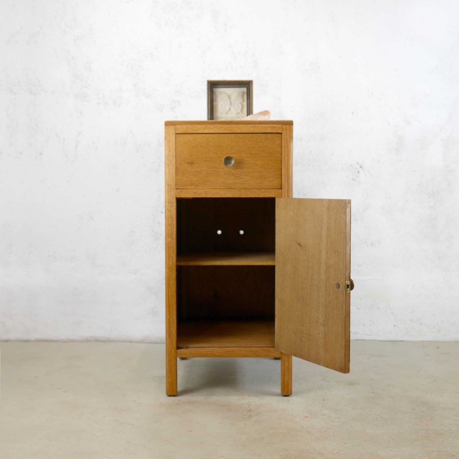 Vintage Early 20th Century Oak Bedside Pot Cabinet Nightstand #102938 photo for sale