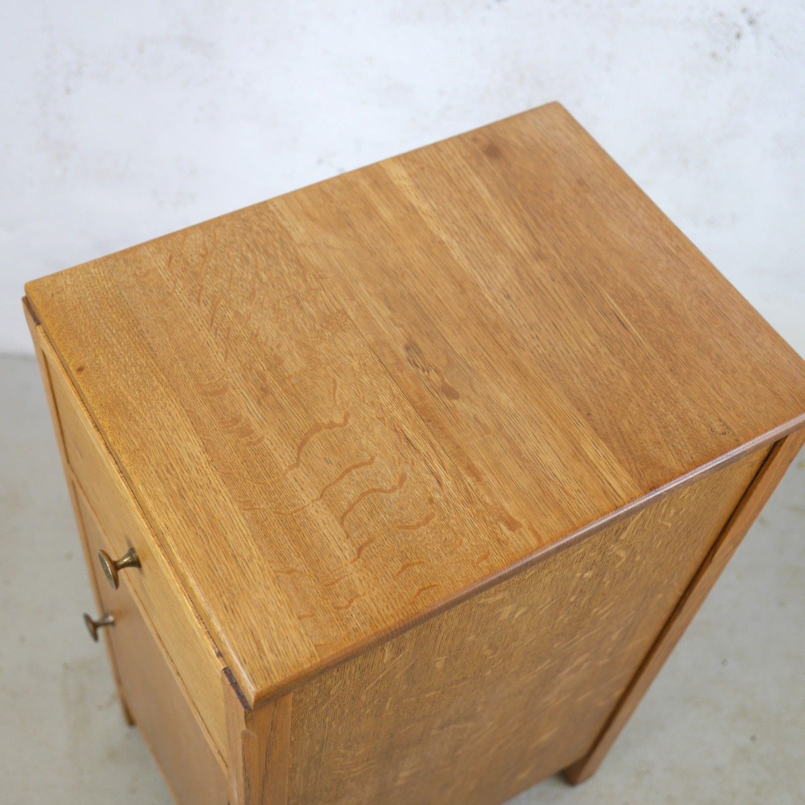 photo vinterior Vintage Early 20th Century Oak Bedside Pot Cabinet Nightstand #102938