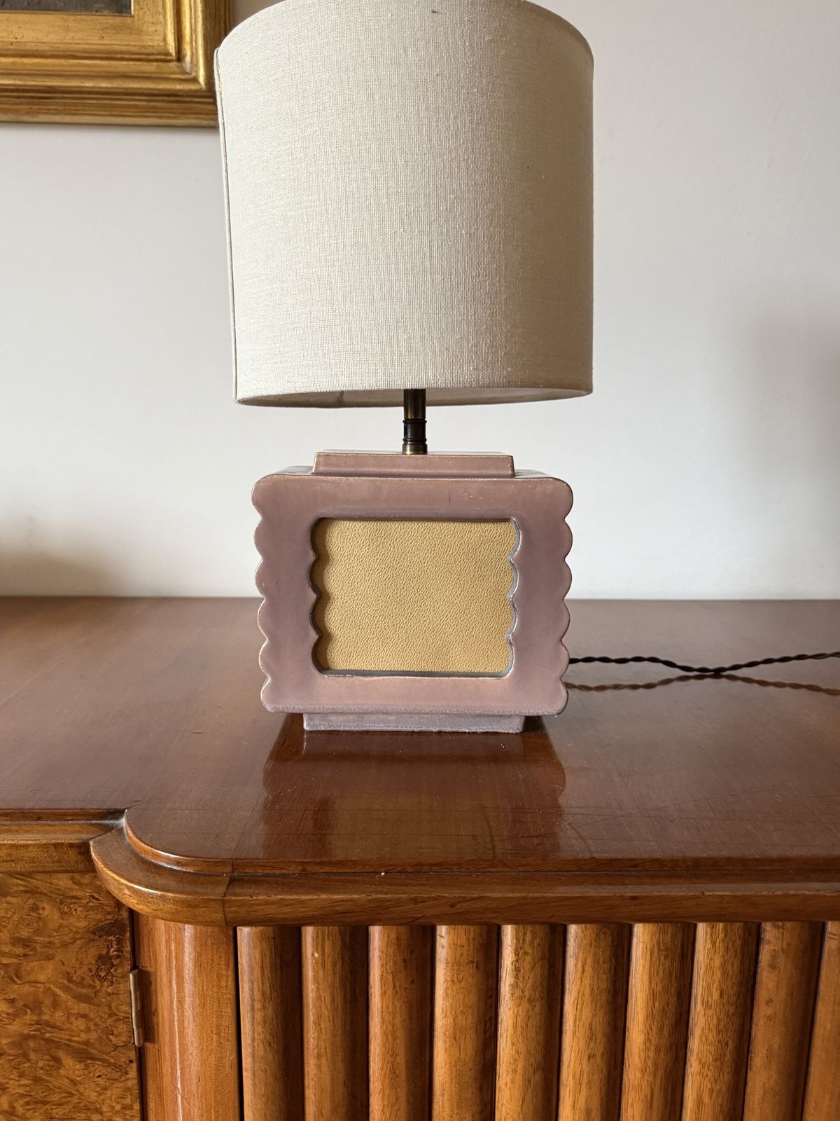 Art Deco Ceramic Table Lamp, Andre Fau Boulogne France Circa 1940s photo 550.0