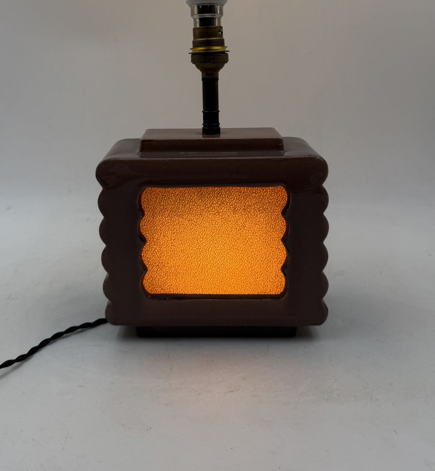 Art Deco Ceramic Table Lamp, Andre Fau Boulogne France Circa 1940s photo buy