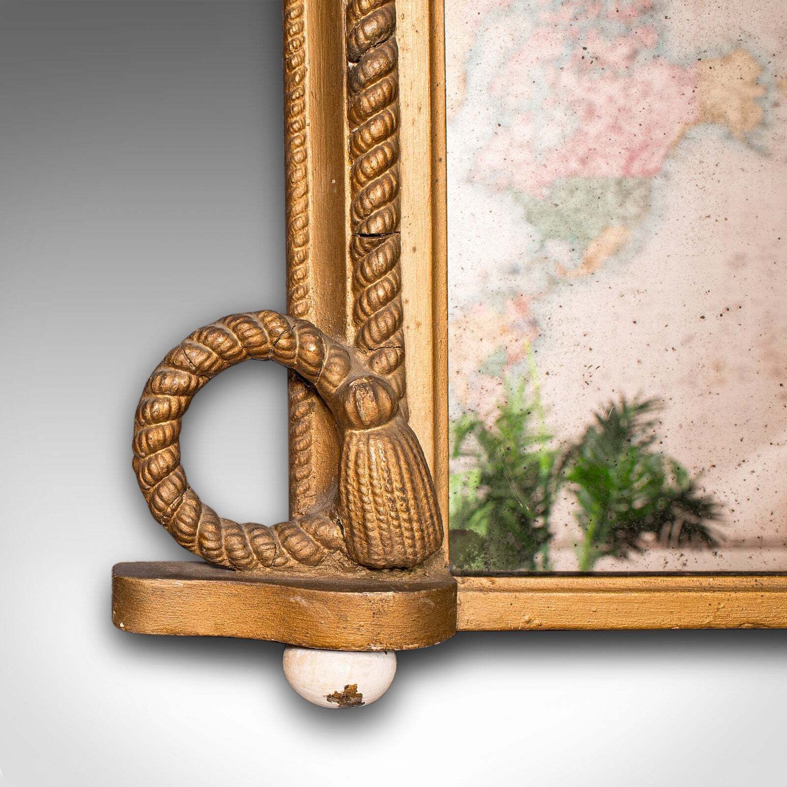 Large Antique Overmantle Mirror, English, Giltwood, Nautical Taste, Victorian photo buy