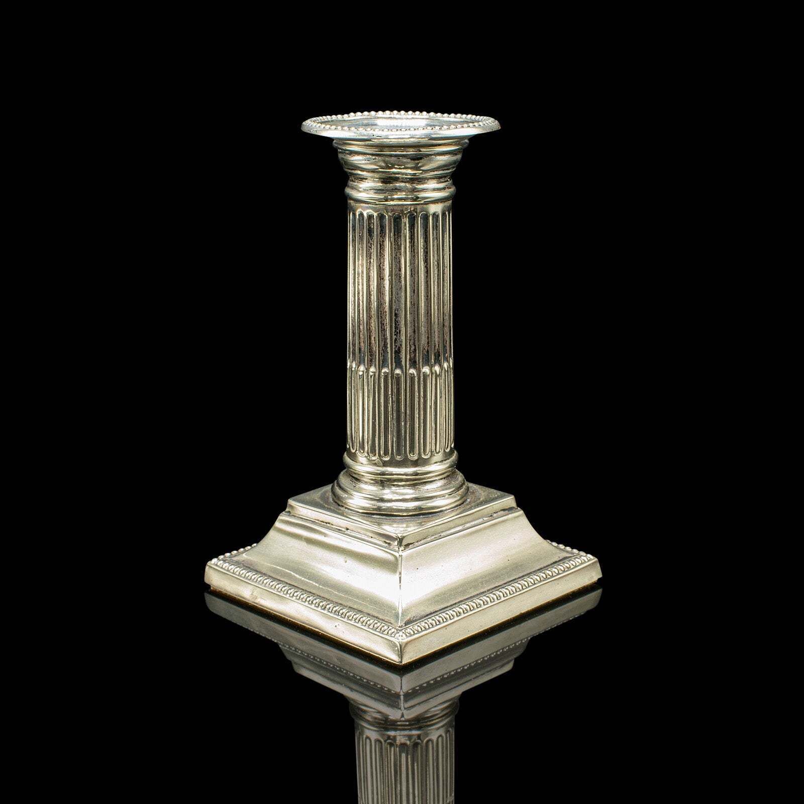 Pair Of Antique Candlesticks, English, Silver Plate, Candle Stand, Victorian photo for sale