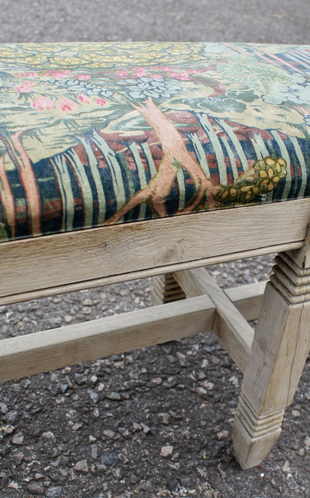 Antique Bleached Oak School Bench photo Furniture