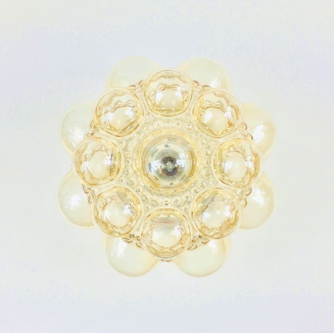 Mid Century Amber Bubbelglas Plafondlamp Van Helena Tynell Voor Limburg, Duitsland, Jaren 1960/1970 photo Verlichting
