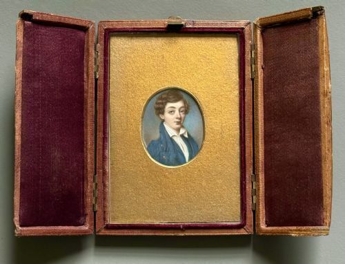 The Blue Boy Fine Georgian Portrait Miniature   Circle Of Richard  Cosway (1742   1821) photo for sale
