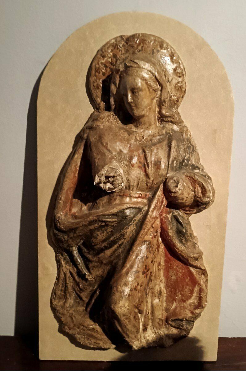 Madonna In Papier Mâché And Stucco 18th Century Italy photo furniture