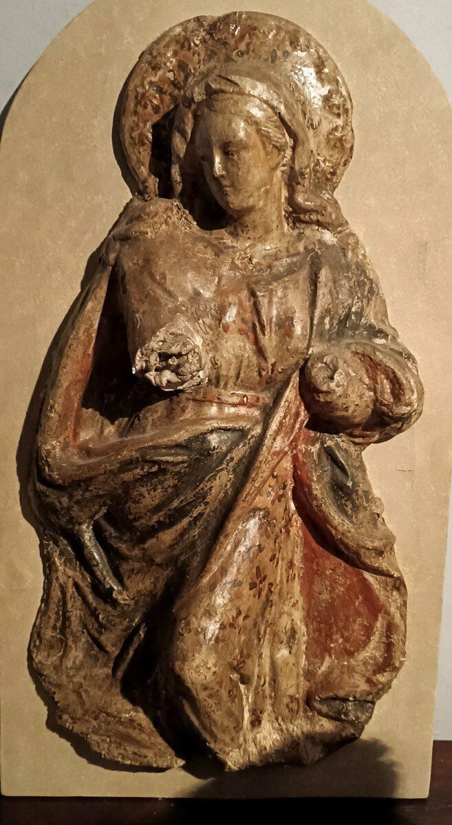 Madonna In Papier Mâché And Stucco 18th Century Italy photo for sale