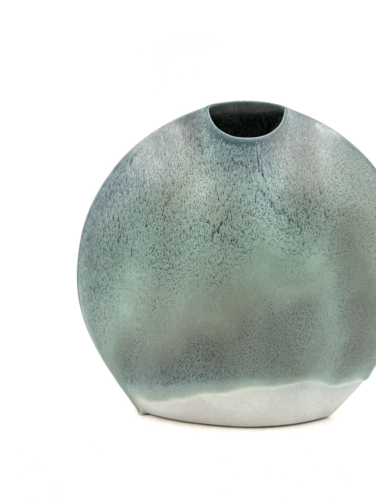 Mid Century Modern Blue Ceramic Solifleur Vase, France 1970 photo vintage