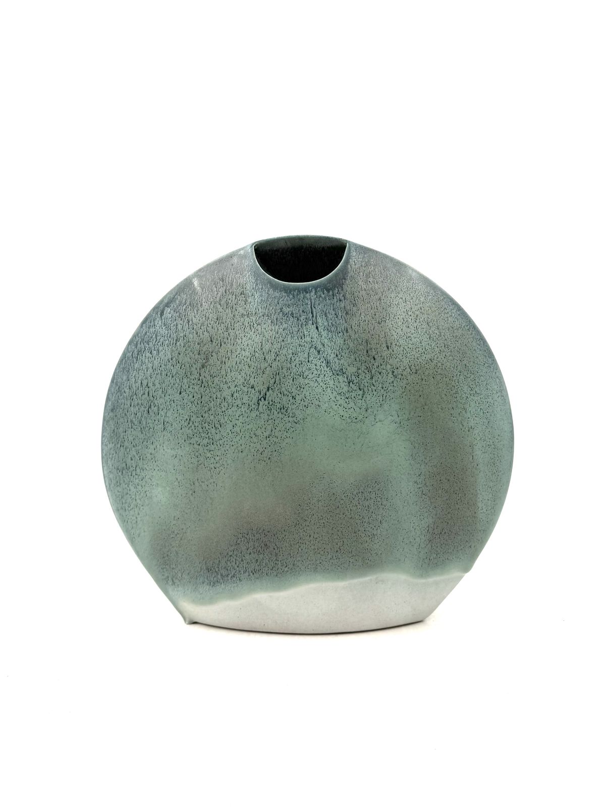 Mid Century Modern Blue Ceramic Solifleur Vase, France 1970