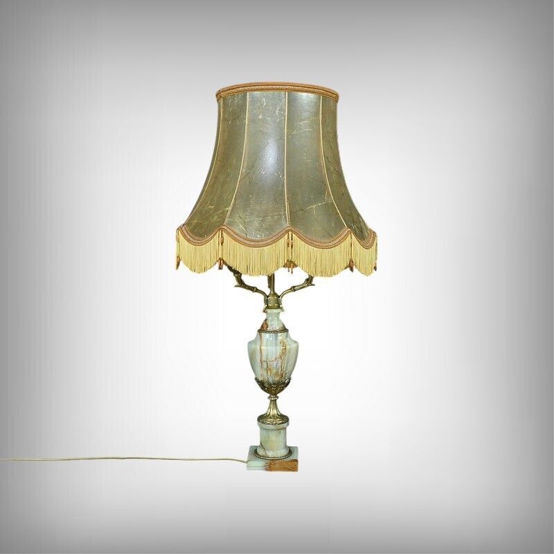 Important Onyx And Bronze Lamp, Louis XVI Style – 20th Century