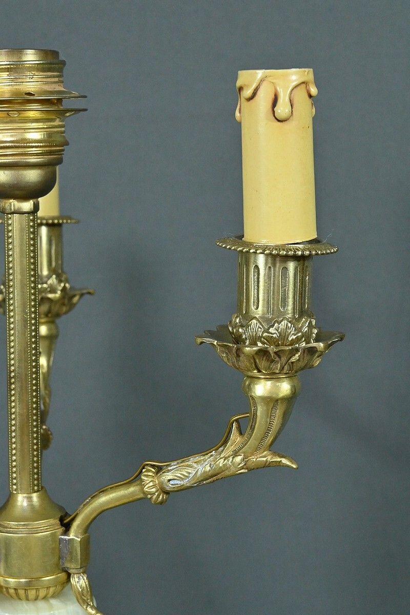 1210.0 Important Onyx And Bronze Lamp, Louis XVI Style – 20th Century photo