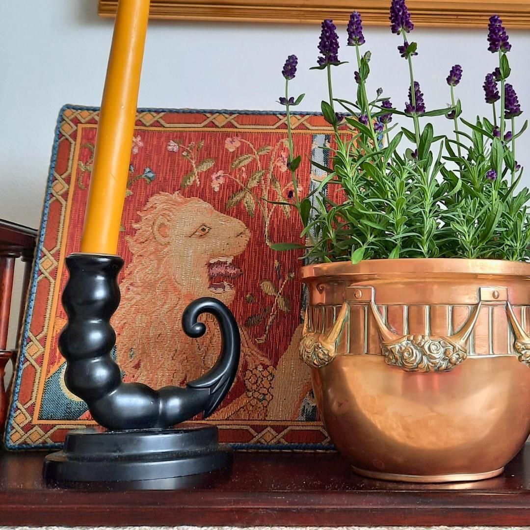 Antique Art Deco Era Scorpion Tale Single Bakelite Candlestick Holder C 1920's. photo furniture