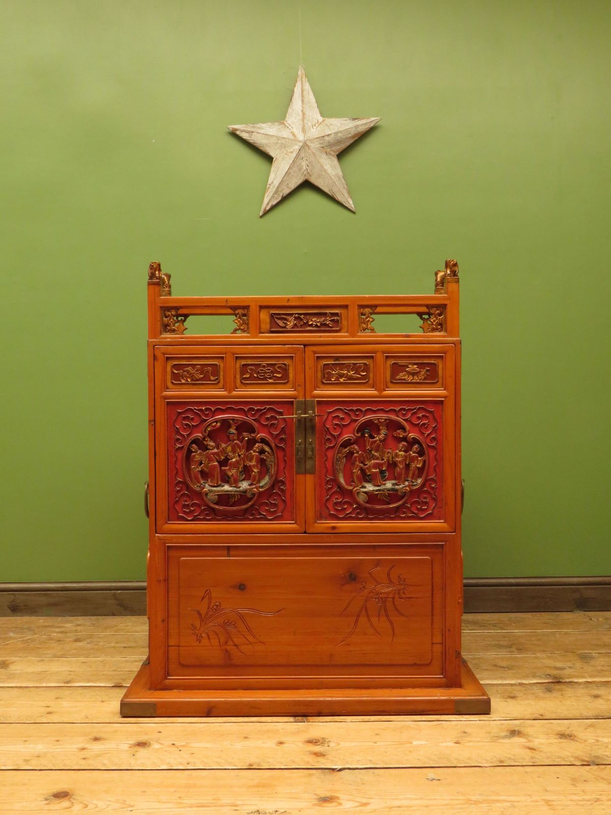 photo for sale Chinese Wedding Cabinet With Ornate Carvings