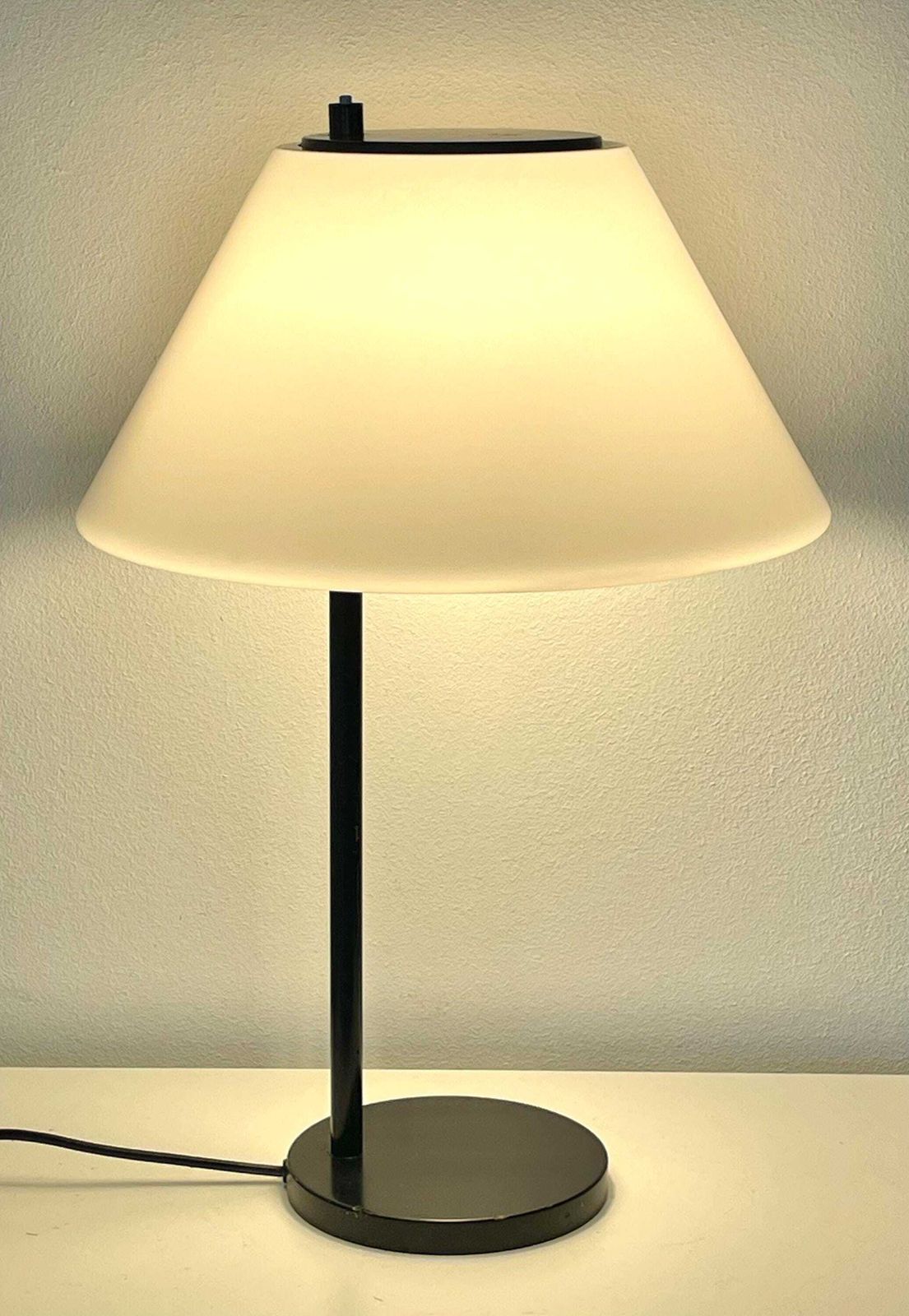 Vintage Mid Century Louis Poulsen “Combi” Rare Danish Table Lamp In Black And White   Design By Per Iversen In 1967 photo Lighting