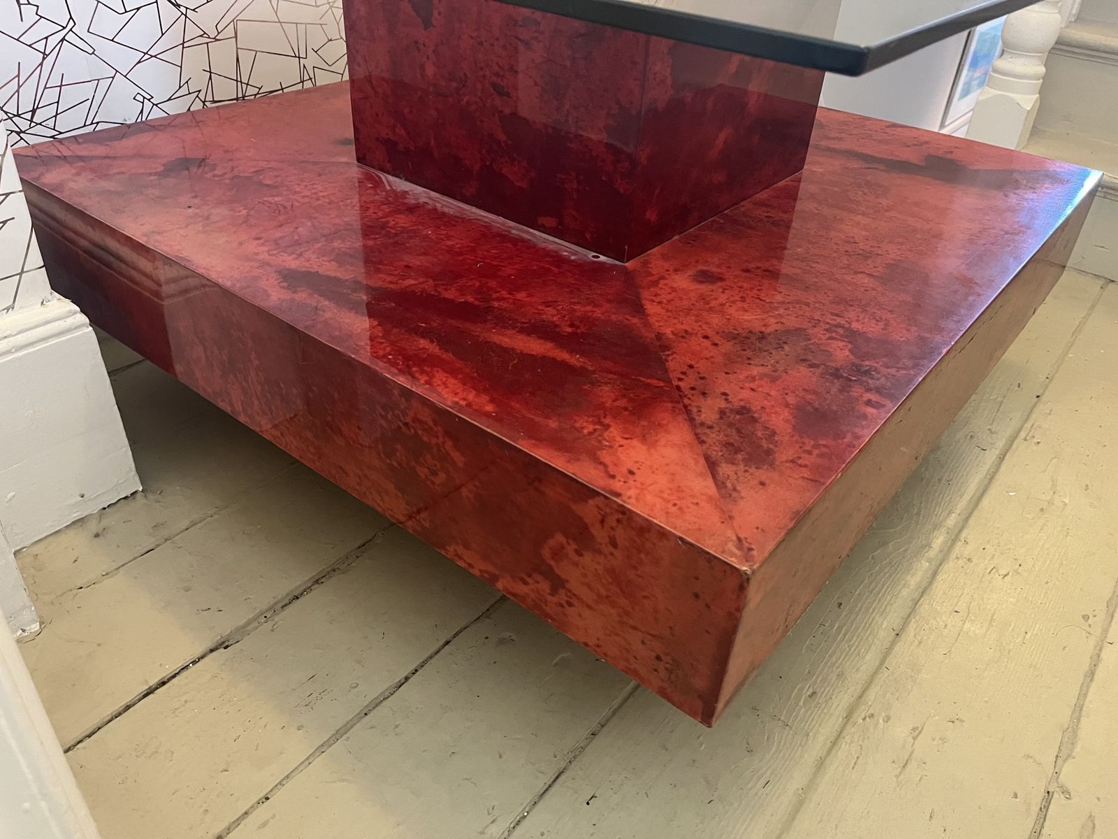 Stunning Red Parchment Centre Coffee Table C1960 By Aldo Tura photo 1950.0