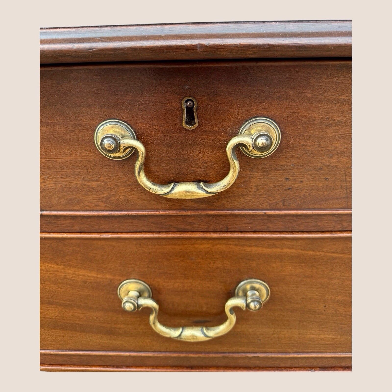 Small Antique Georgian Cuban Mahogany & Walnut Crossbanded Chest Of Drawers photo buy