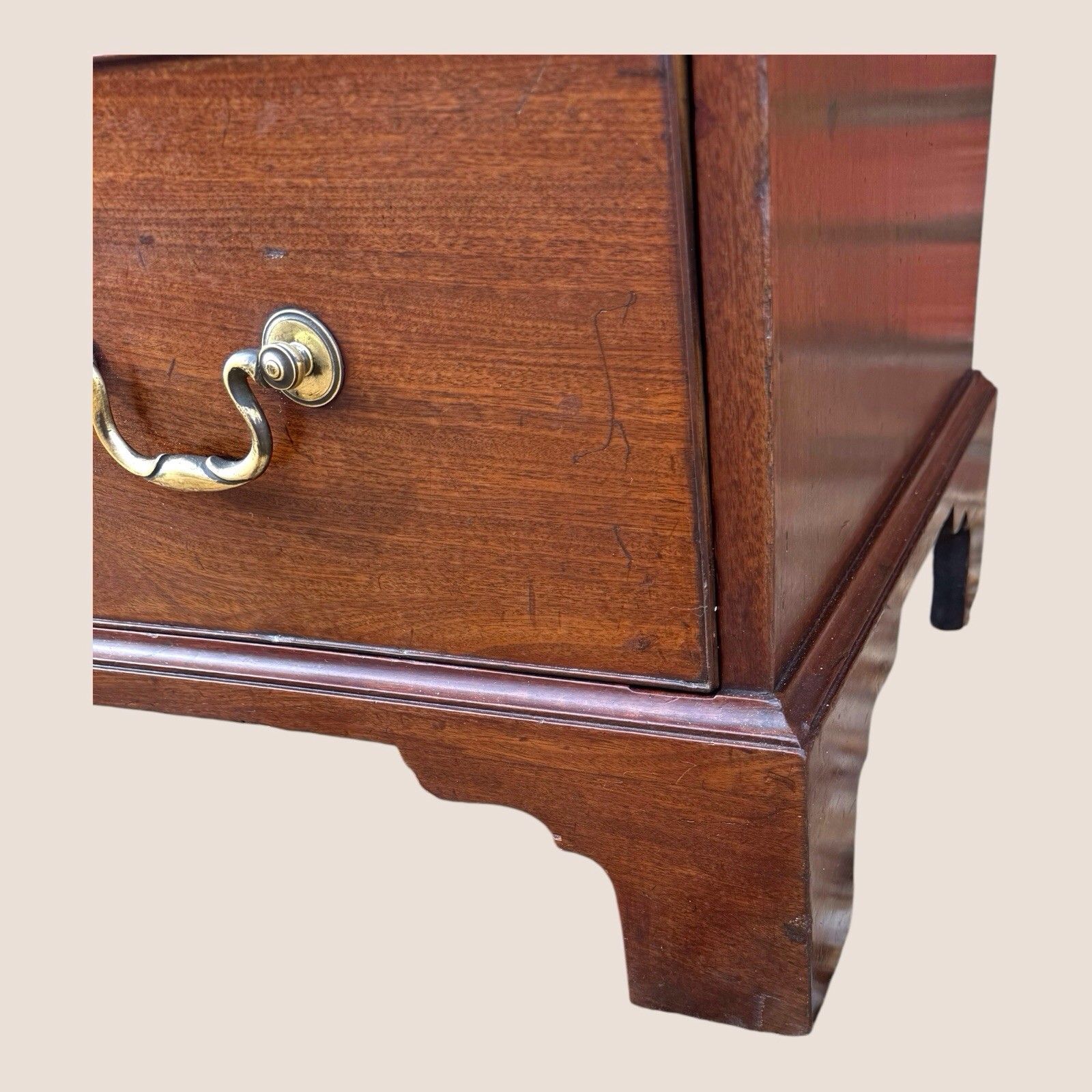 2000.0 Small Antique Georgian Cuban Mahogany & Walnut Crossbanded Chest Of Drawers photo