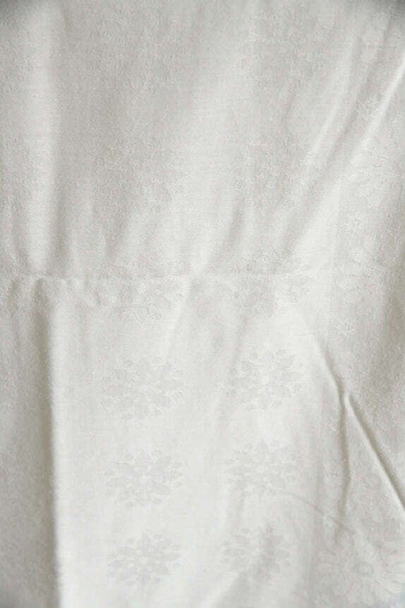 Vintage Square White Linen Tablecloth photo 60.0