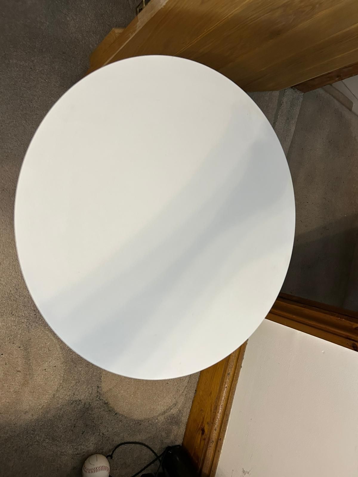 Arkana White Tulip Side Table Designed By Maurice Burke In The 1960s. photo furniture