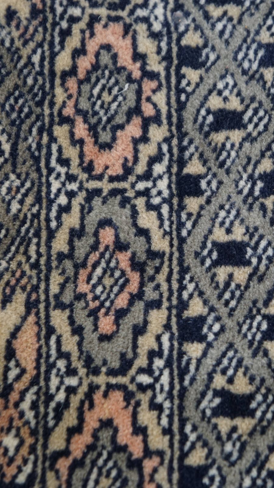 Hand Knotted Decorative Tablecloth With A Fine Pattern In Dark Blue And Red Colours 47x46cm photo 84.4974