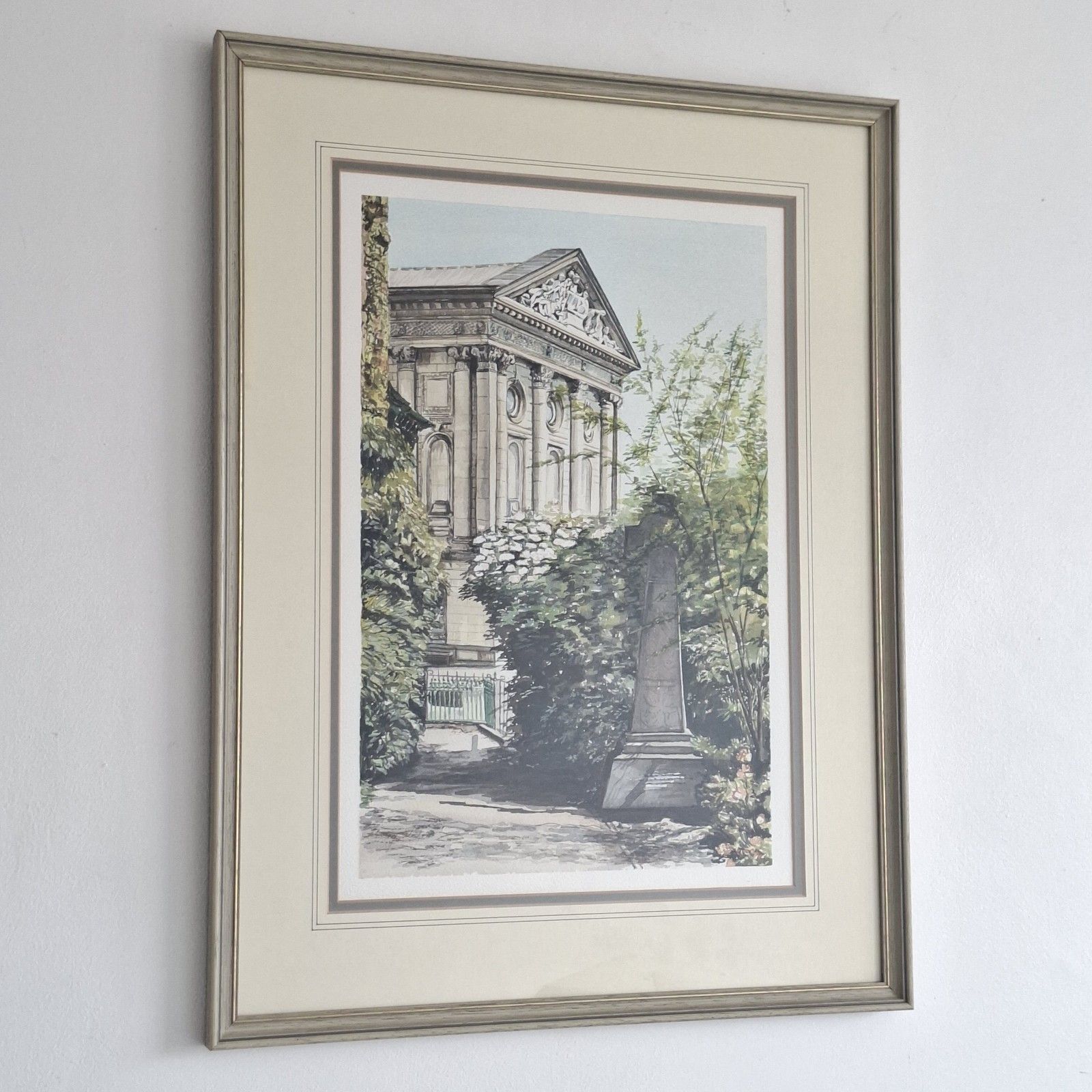 Large Original Watercolor Painting Todmorden Town Hall Yorkshire Lesley Alston
