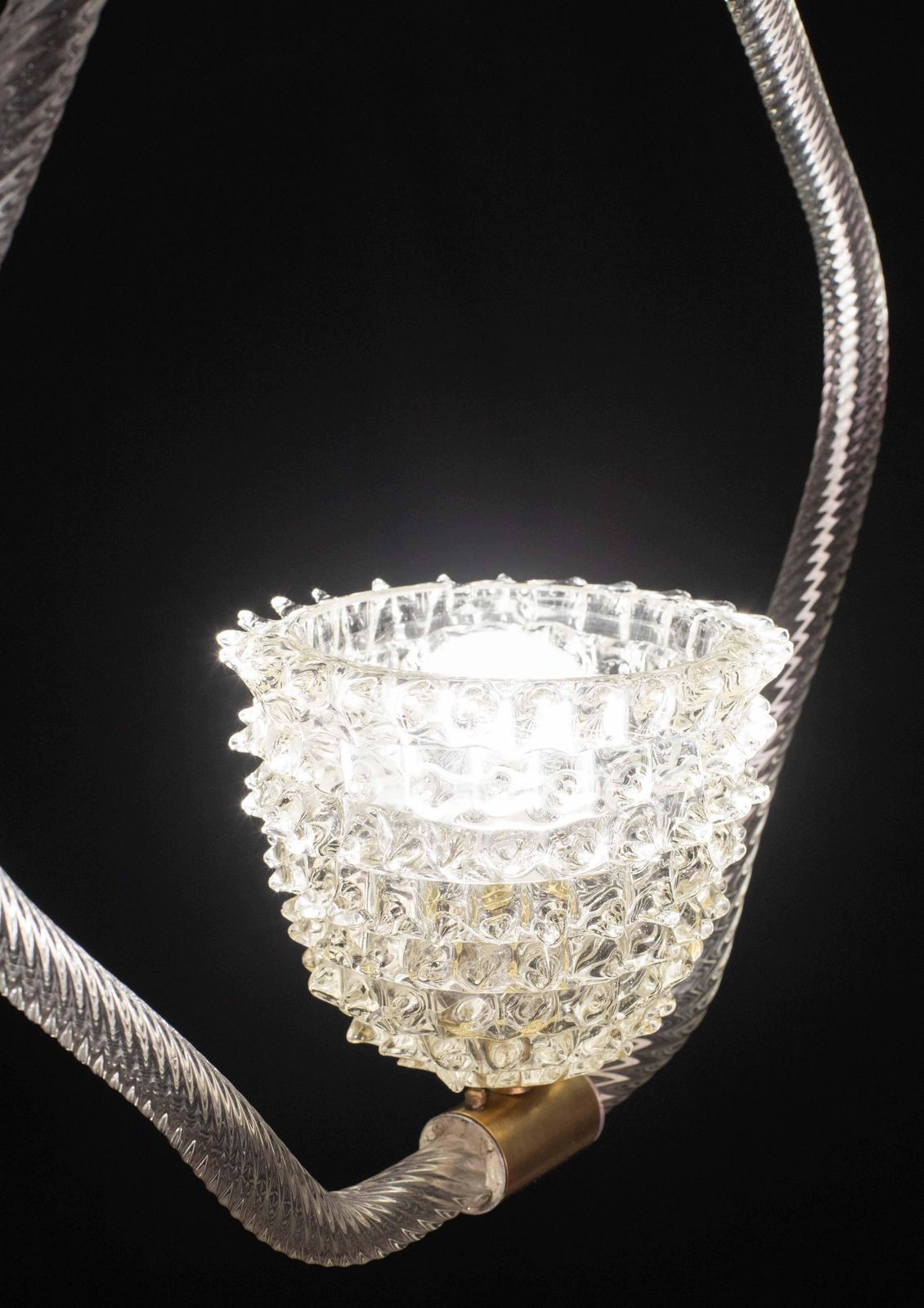 Charming Clear Rostrato Murano Glass Chandelier By Barovier & Toso, 1940s photo vinterior
