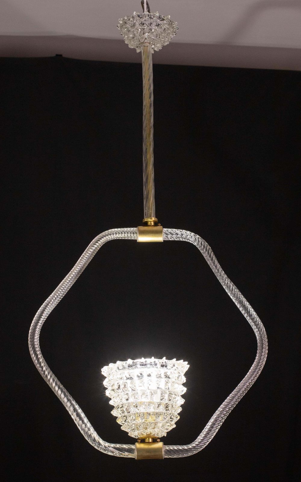 Charming Clear Rostrato Murano Glass Chandelier By Barovier & Toso, 1940s photo buy