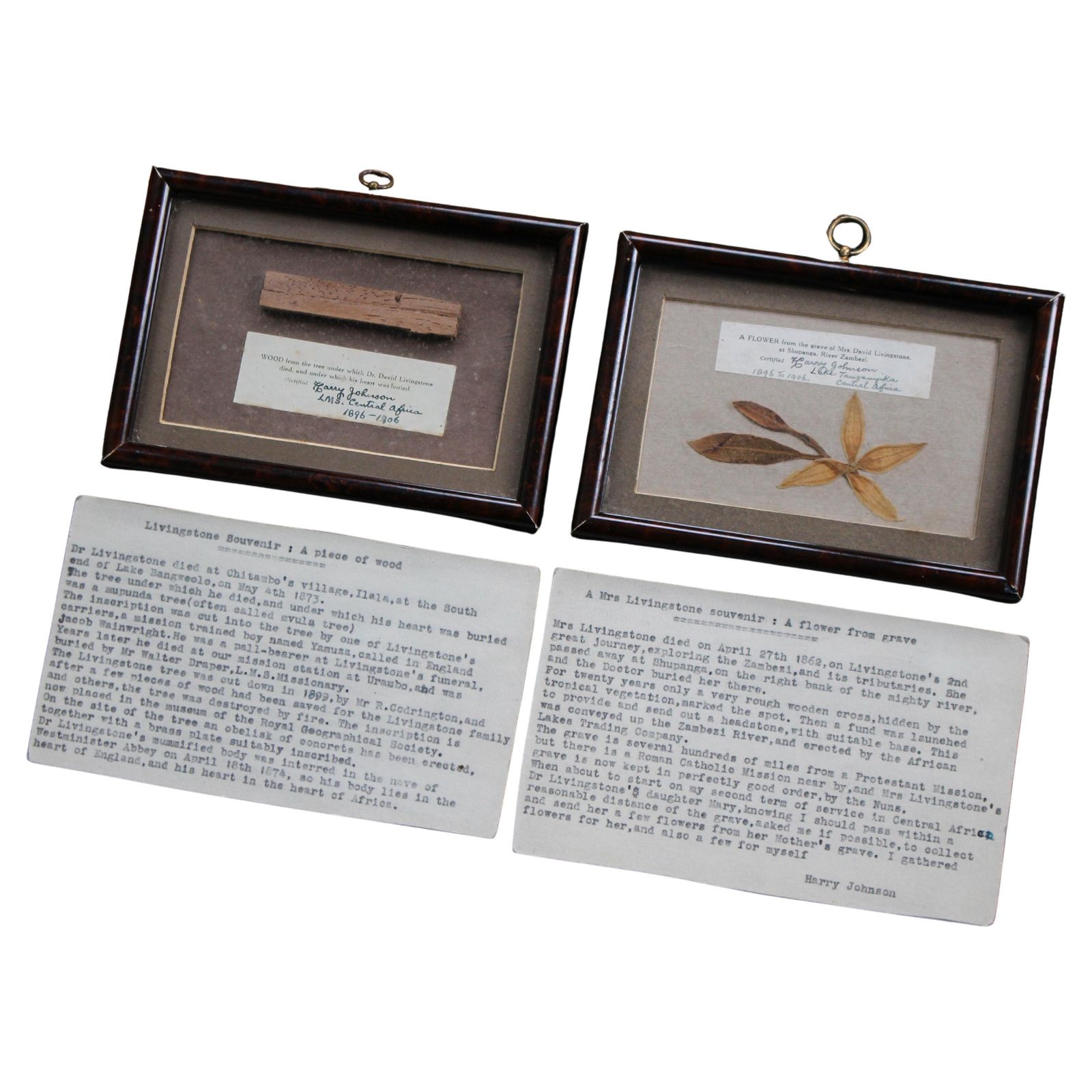 19th Century Mary & David Livingston Memorial Relic Heart Buried Beneath 1896