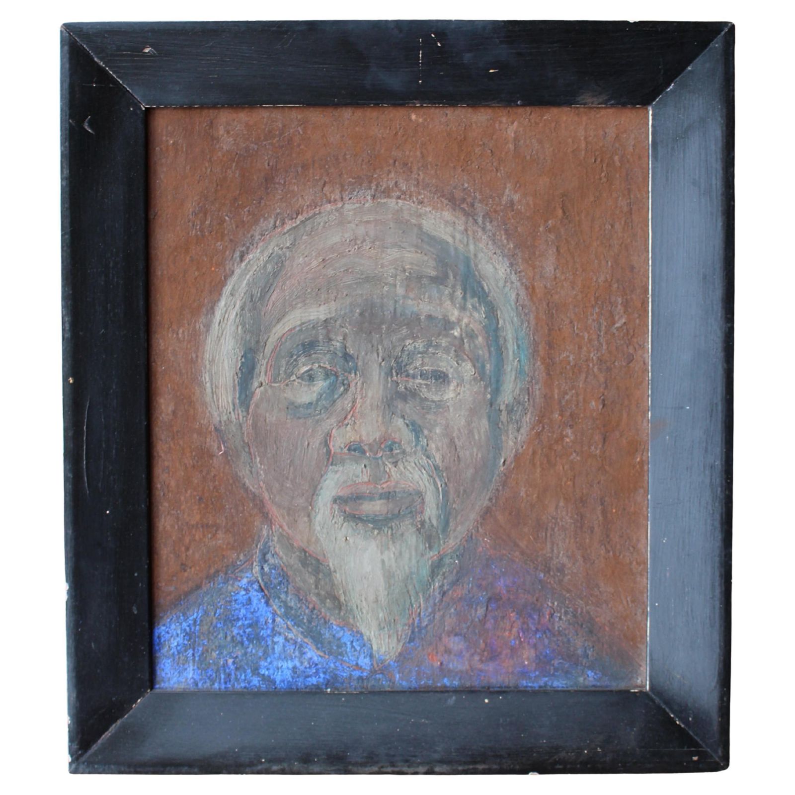 Late 20thc Susan Jayne Hocking Portrait Painting Elderly Chinaman Sir David Tang