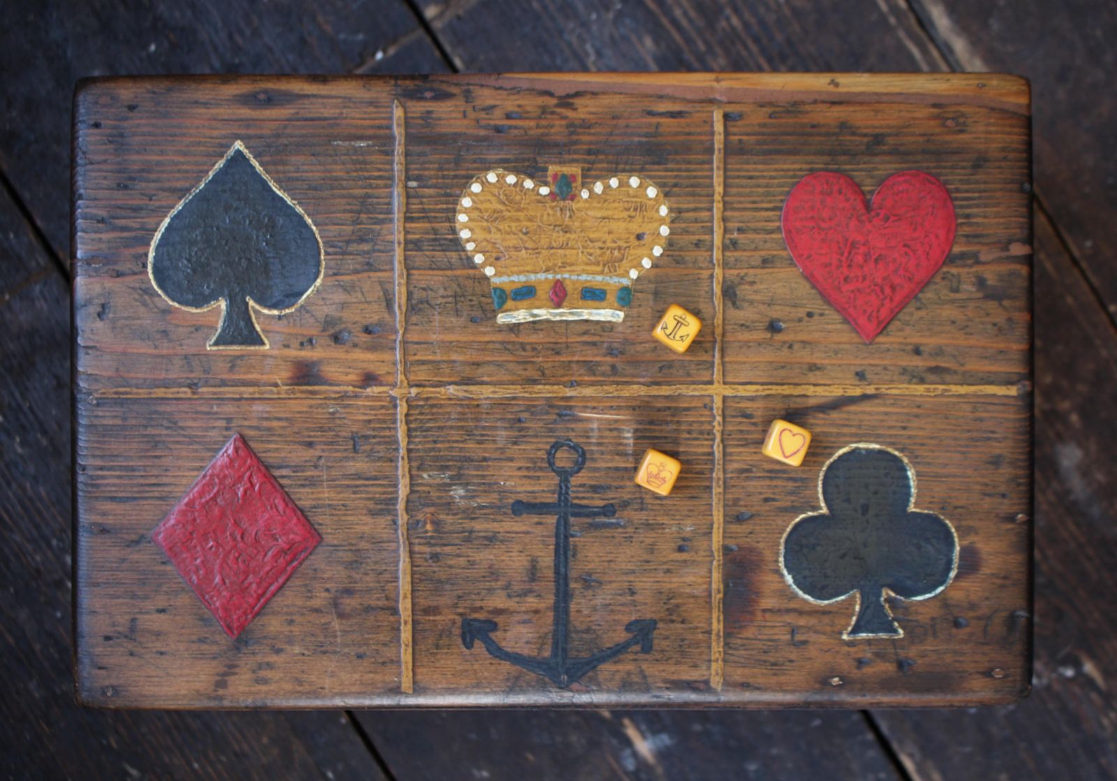 Early 20th Century English Maritime Sailors Gambling Game Box  ‘Crown & Anchor' photo buy