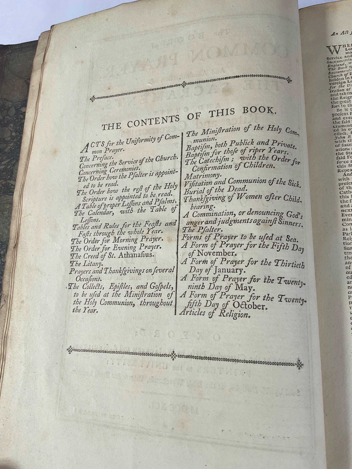 Antiquarian Book, The Book Of Common Prayer 1791. photo 109.0