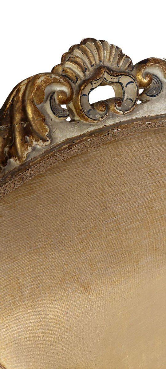18th Century Antique Lacquered And Gilded Carved Wooden Armchair photo buy