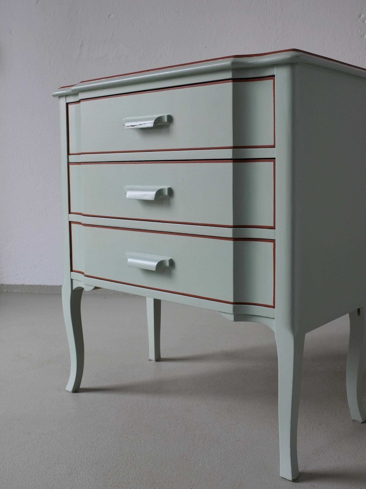 Zweedse Geschilderde Ladekast Met Spiegel | Carl Larsson Stijl | Jaren 1940 photo vintage